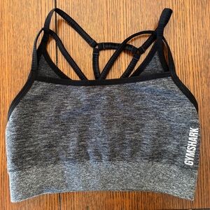 Gymshark Charcoal and Black Strappy Sports Bra